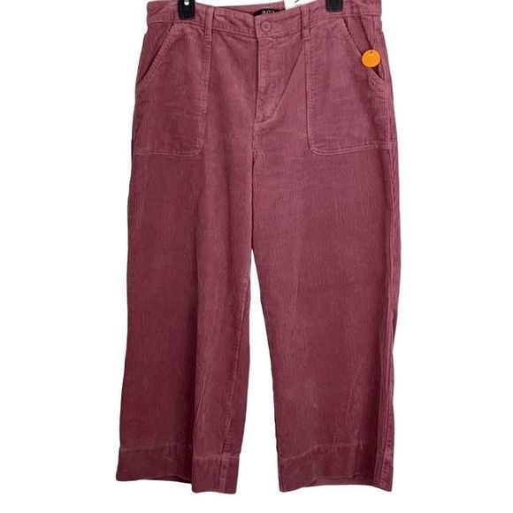 NEW a.n.a Wide Leg, Hi Rise, Dusty Rose Corduroy Cropped Pants —‎ Size 12 NWT - Picture 1 of 6